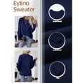 thumbnail image 6 of Eytino Womens Fall Sweaters Trendy Crewneck Long Sleeve Sweater Cable Knit Sweater Winter Pullover Sweater Tops 2025 Blue XL, 6 of 11