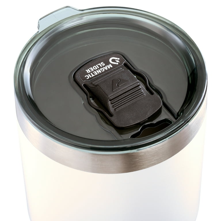 Ozark Trail Vacuum Insulated Stainless Steel Tumbler 32 oz, White Hot Cold  Travel Cup - Walmart.com
