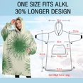 thumbnail image 4 of Oversized Wearable Blanket Hoodie,Green Tie Dye Spray Pattern Sherpa Blanket Hoodie with Super Pockets,Super Warm Fuzzy Pullover for Women & Men, 4 of 6