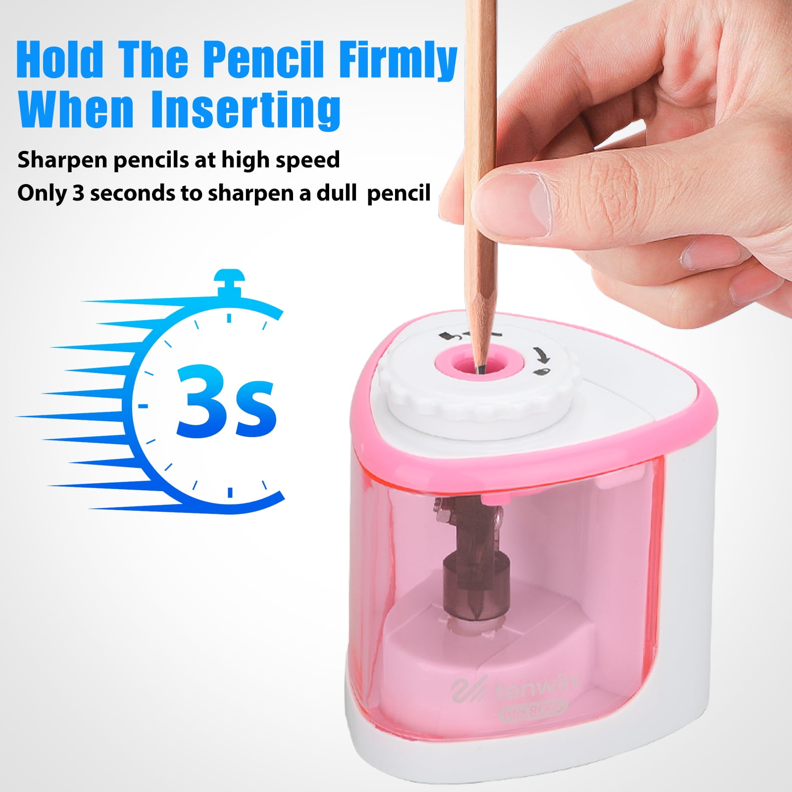 Electric Pencil Sharpener, Pencil Sharpener For Colored Pencils, Auto Stop,  Super Sharp Fast, Electric Pencil Sharpener Plug In For 6-12mm No.2/color