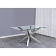 thumbnail image 2 of 63" x 39" Rectangular 5pc Clear Glass Dining Set with Silver Stainless Steel, 2 of 3