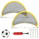 thumbnail image 1 of Juego de fútbol para niños, 2 mini porterías de fútbol con 1 balón, 1 inflador y 4 clavos de hierro para entrenamiento al aire libre (red de 68 cm), 1 of 6