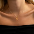 thumbnail image 4 of Crown Cross Necklace for Women, 18K Yellow Gold Plated Crown Cross Pendant Necklace Zirconia Cross Necklaces Faith Cross Jewelry First Communion Gifts, 4 of 6