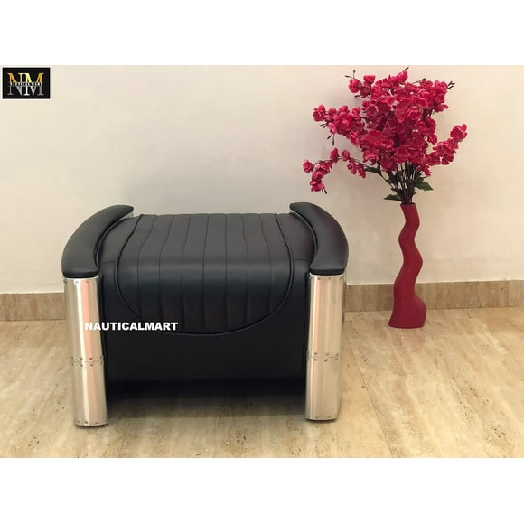 Nauticalmart Aviator Ottoman Aluminum Chair Mid Century Vintage Industrial Sofa