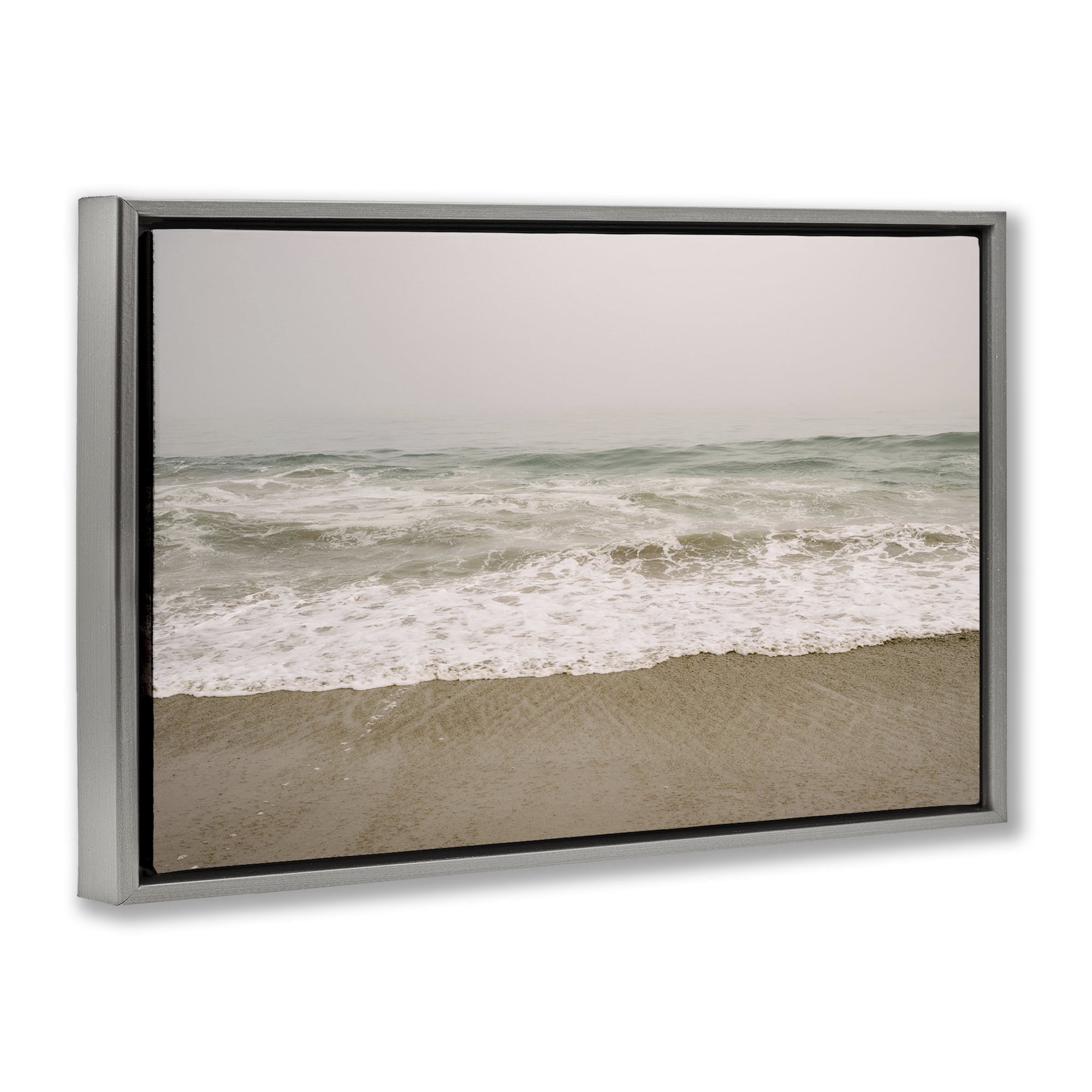 Stupell Industries Peaceful Point Reyes Nautical & Beach Photography Gray Floater Framed Canvas Art Print Wall Art, 31 x 21