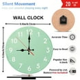 thumbnail image 3 of Mint Green Wall Clock Farmhouse Decor Home 10-Inch Silent Wooden Wall Clock, Battery Operated (AA Batteries Not Included), Artistic Home Decor, 3 of 7