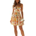 thumbnail image 4 of xiaxaixu Mini Robes pour Femmes Été Décontracté Sans Manches Col Licou Robe Fluide à Étages Mignonne Robe de Vacances, 4 of 9