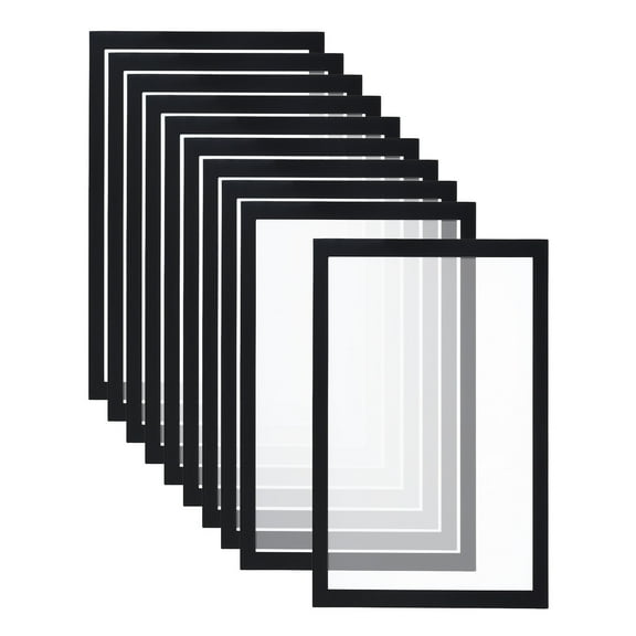 Uxcell Magnetic Sign Holder 8.5 x 11, 10 Pack Magnetic Display Frame A4 Magnetic Picture Frame for Refrigerator, Black