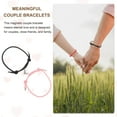 thumbnail image 4 of Pulseras Magnéticas Uxcell para Parejas, Pulsera a Juego de Corazón para Él y Ella, Cordón Trenzado Ajustable para Regalo de Aniversario, Negro/Rosa, 4 of 6