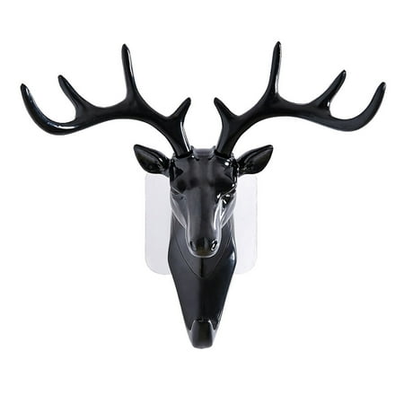 

yotyukeb Kitchen Products Deer Head Self Adhesive Wall Door Hanger Bag Keys Sticky Holder