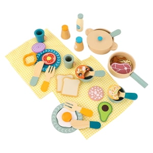 Ustensiles de cuisine en bois Jouer ensemble éducatif Scène simulée Rôle Jouer aux ustensiles de cuisine de bois Jouets pour les enfants