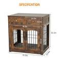 thumbnail image 5 of Dog Crate Furniture, Dog Kennel with 2 Drawers and Removable Cushion, Heavy-Duty Dog Cage Side End Table, Wooden Dog House with Side Door for Large Medium Dogs, Chew-Resistant, 5 of 7
