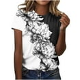 thumbnail image 2 of Blczomt Crew Neck Summer Tops for Women Short Sleeve Graphic Tee Casual 2025 Womens Tshirts, 2 of 5