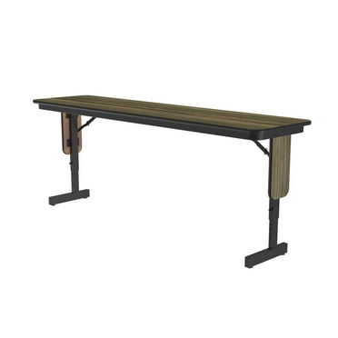 Adjustable Height 3/4" H-P Plastic Laminate Folding Seminar Table in Brown