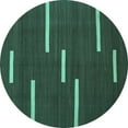 thumbnail image 1 of Ahgly Company Indoor Round Abstract Turquoise Blue Contemporary Area Rugs, 3' Round, 1 of 4