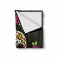 thumbnail image 2 of Sugar Skull Soft Flannel Fleece Throw Blanket, Dia de los Muertos Concept Colorful Graphic Skull with Floral Wreath, Cozy Plush for Indoor and Outdoor Use, 50" x 60", Multicolor, by Ambesonne, 2 of 6