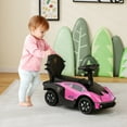 thumbnail image 4 of Gymax 3-in-1 Licensed Lamborghini Ride on Push Car Stroller Sliding Car w/ Sound Pink, 4 of 10