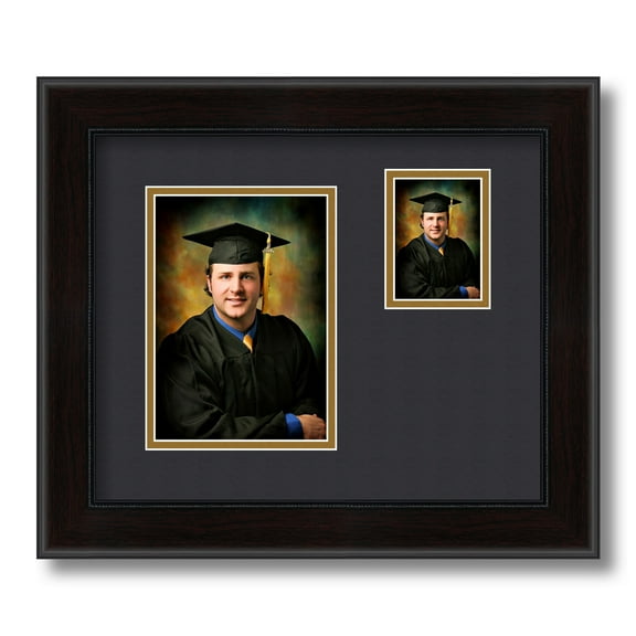 ArtToFrames 7.125x5 inch Diploma Frame with Tassel Opening - Framed in Mahogany and Burgundy with Black and Gold Mats, Comes with Regular Glass and Sawtooth Hanger (D-T-4211-7.125x5)