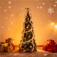 thumbnail image 4 of 4 Feet Tall Pvc Retractable Pre Lit Artificial Christmas Tree With Hinged Branches And Built In Led Lights Decor Set, 4 of 7