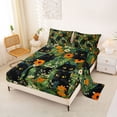 thumbnail image 2 of jejeloiu Cartoon Black Kitten Bed Sheets Kids,Spring Garden Flowers Sunflower King Sheets For Girls,4-Piece, 2 of 6