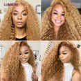 thumbnail image 5 of Paquete de cabello humano con cierre, extensiones de cabello rubio miel n. ° 27, 5x5 HD, ondas profundas de agua con Frontal, extensiones de cabello humano 100% crudo, Ofertas, 5 of 5