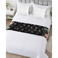 thumbnail image 5 of Black Christmas Bed Runner for Cal. King Size Bed, Snowman Bear Xmas Tree Snowflake Bedspread Protector Slipcover Bed Scarf for Foot Bed Runners & Scarves for Bedroom Hotel Wedding Room 94x20 Inches, 5 of 6