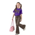 thumbnail image 2 of Gaexia Girls Shirts and Pants Set,Girls Casual Fashion Outfit Bow Short Sleeve Top and Long Pants Comfy Two Piece Playwear Fashion Clothes,8-9 Years, 2 of 5