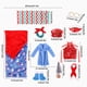 thumbnail image 3 of Juguetes de piscina, juguetes para bebés, juguetes para niños pequeños, juego de Navidad para muñecas, árbol de Navidad, corona, saco de dormir, pijama, bufanda, combinación de accesorios de ropa para, 3 of 6