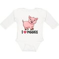 thumbnail image 3 of Inktastic I Love Piggies- cute pig Boys or Girls Long Sleeve Baby Bodysuit, 3 of 5