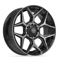 thumbnail image 3 of 4PLAY Wheels 4P06 22 Inch Rims and Tires Fit 6x135 & 6x139.7 22x9 Gloss Black Brushed with Tinted Clear - TerraMax RT 33x12.50/22 (Set of 4), 3 of 5