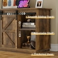 thumbnail image 5 of Furmax 65 inch TV Stand Entertainment Center with Sliding Barn Doors and Storage,Rustic Oak, 5 of 9