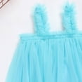 thumbnail image 4 of LEEy-world Vêtements pour Bébé Fille Robe d'Été à Manches Volantes Imprimé Fleurs Volants Robe de Plage Robe de Princesse, Bleu Clair, 4 of 5