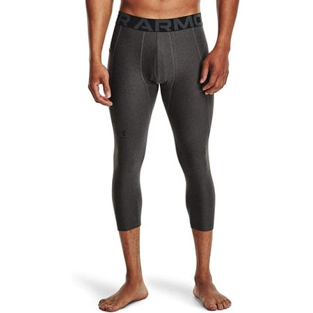 Under Armour Mens HeatGear 3/4 Leggings Carbon Heather 090/Black Small