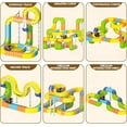 thumbnail image 4 of Clickrail Electric Train Set Flexible Race Track, Electric Train with Magnetic Tracks, Building Blocks with 360° Loops/Bridges, Gravity-Defying 3d Embedded Layouts & Motorized Car for Kids (105PCS), 4 of 7