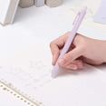 thumbnail image 5 of 1Pcs 0.5mm Retractable Gel Ink Pen,5.71in Matte Macaron Purple Click Ballpoint, Quick Dry Smudge Free Pocket Clip Writing Pen For Office Document Sorting & Daily Journaling, 5 of 6