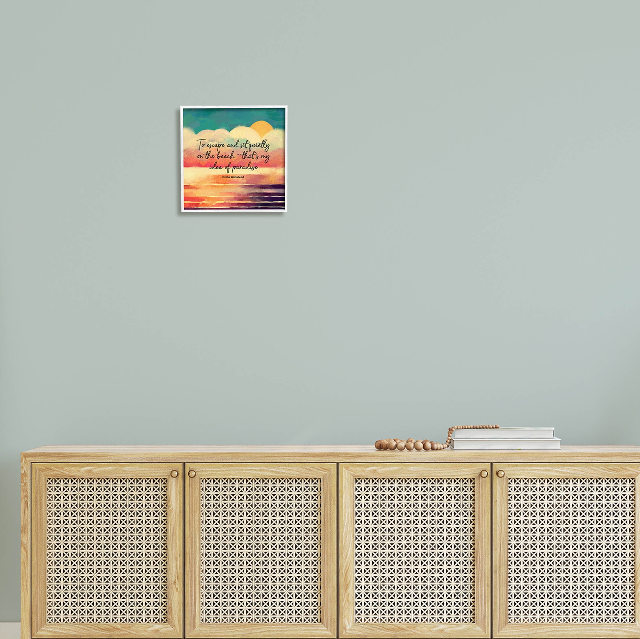 Stupell Industries To Escape Paradise Phrase Graphic Art White Framed Art Print Wall Art, Design by Ziwei Li