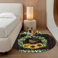 thumbnail image 2 of Spring Eucalyptus Sunflower Round Area Rug 6Ft Washable Circle Rugs for Bathroom Office, Farmhouse Birds Brown Wood Non-Slip Carpet Floor Mats Indoor Outdoor Carpet Runner Aesthetic Home Decor, 2 of 8