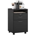 thumbnail image 1 of HOMCOM Vertical Filing Cabinet with Drawer Wheels, File Cabinet, Black, 1 of 10