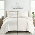 thumbnail image 4 of Noble Linens Harbor Stripe Ivory 3 Piece Patterned Duvet Cover Set, Queen, 4 of 7