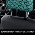 thumbnail image 4 of Kdxio Aquamarine Glitter Pattern Print 2 Piece Car Head Rest Covers Set Auto Front/Rear Seats Headrest Cover Universal Fit Most Cars,Sedan, SUV, 4 of 9