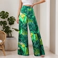 thumbnail image 2 of DHFJKG Women's Boho Pants High Waisted Wide Leg Floral Printed Flowy Palazzo Summer Beach Vacation Clothes Trendy Trousers, 2 of 8