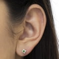 thumbnail image 5 of Sterling Silver 1/2ct TDW Treated Green Diamond Quad Stud Earring (Green, I1-I2), 5 of 7