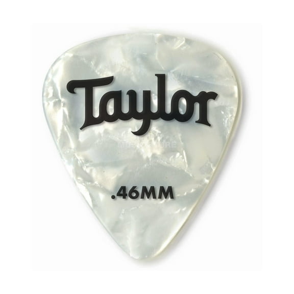 Taylor - 80712 - Celluloid Guitar Picks (12 Pack) - 351 Shape (0.46mm) - White Pearl