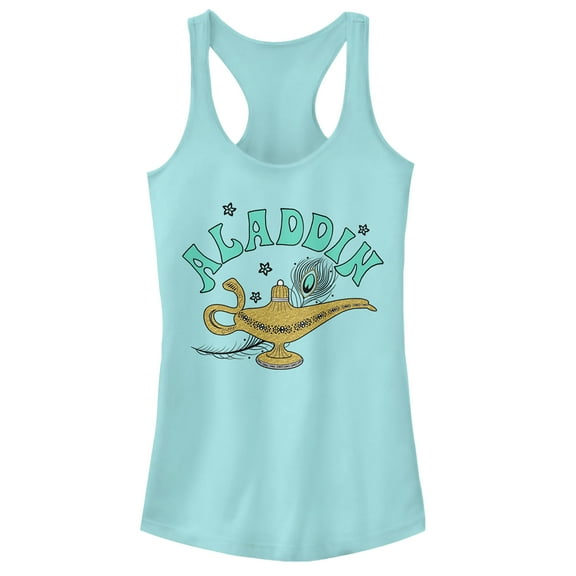 Junior's Aladdin Vintage Lamp Magic  Racerback Tank Top Cancun Large