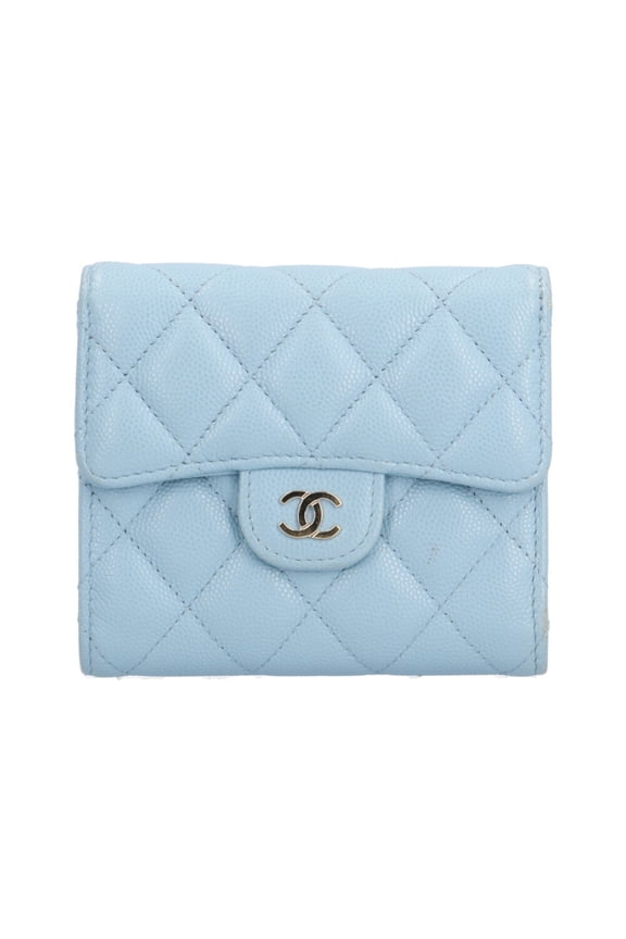 Pre-Owned Chanel Classic Small Flap Wallet Matelasse Tri-fold in Caviar Skin, AP0231,...