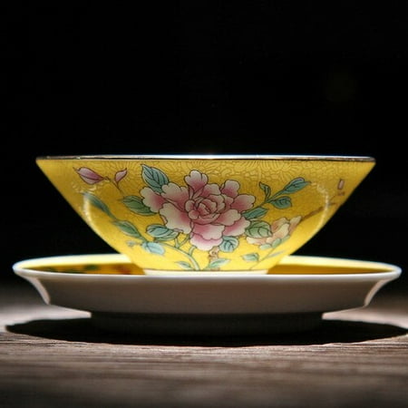 

Jingdezhen Ceramics Porcelain Hand Painted Teacup Color Enamel Flowers Master Cup Single Puer Tea Cup Tea set Tea Set