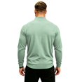 thumbnail image 5 of Men's Jacquard Waffle Plaid Cloth Bright Metal Zipper Lightweight Jacket Waffle Knit Full Zip Stand Collar Cardigan Top Sweatshirt, 5 of 5