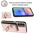 thumbnail image 5 of Wallet Case Compatible for Samsung Galaxy A15 with Card Holder, Rotation Finger Ring Kickstand Card Slots Case, Classic PU Leather Shockproof Magnetic Button Cover for Galaxy A15, Pink, 5 of 7