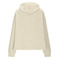 thumbnail image 5 of Plain Hoodies for Women 2025 Long Sleeve Jacquard Knit Casual Loose Hoodie Hooded Sweatshirt Pullover Tops, 5 of 7