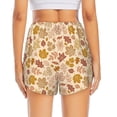 thumbnail image 2 of Lsque Fall Leaves Printed Women's Running Shorts with Liner Pockets,Elastic Quick Dry Workout Athletic Gym Yoga Shorts,Womens High Waist Shorts-X-Large, 2 of 9